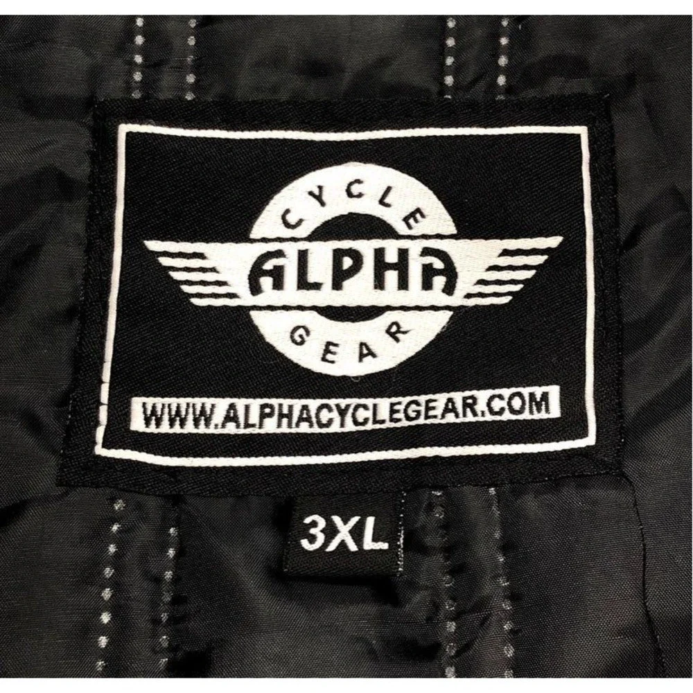 Alpha Cycle Gear Motorcycle Riding Jacket Black Gray Hi‑Vis Men 3XL Armor Padded